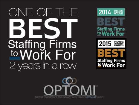 Optomi Recognized as one of The “Best Staffing Firms To Work For” for the Second Consecutive Year