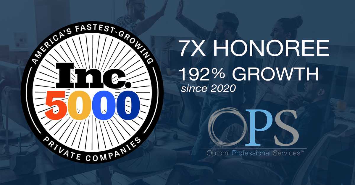 Optomi Recognized as an Inc. 5000 Fastest Growing Company for the 7th Year in a Row