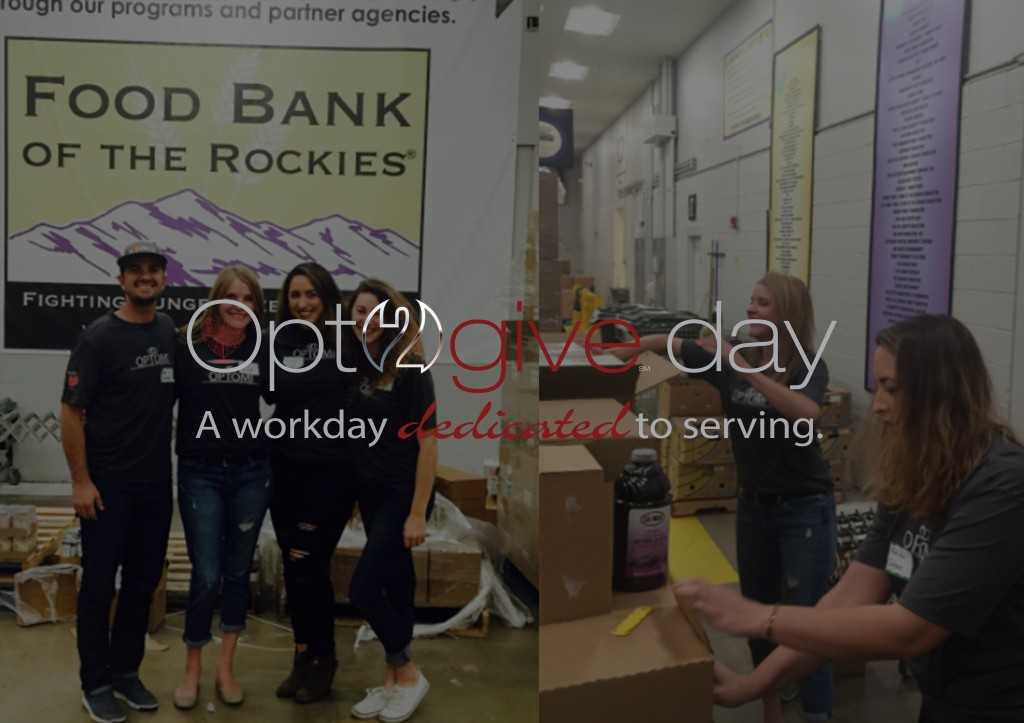 Our Denver Team Packs Food For People in Need for Opt2give Day 2016